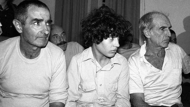 Mujica (left) on the day he was freed in Montevideo in March 1985